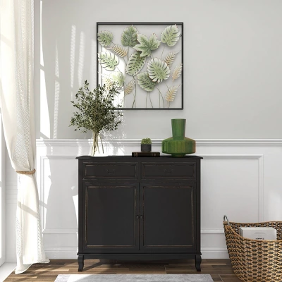 30" X 30" Metal Leaf Tall Cut-Out Wall Decor With Intricate Laser Cut Designs Green - Olivia & May 17 30" X 30" Metal Leaf Tall Cut-Out Wall Decor With Intricate Laser Cut Designs Green - Olivia & May - Image 15