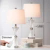 Regency Hill Luca Modern Table Lamps 25 1/2" High Set Of 2 Clear Glass With USB Charging Ports Dimmers White Fabric Drum Shade For Bedroom House Desk 2 Regency Hill Luca Modern Table Lamps 25 1/2" High Set Of 2 Clear Glass With USB Charging Ports Dimmers White Fabric Drum Shade For Bedroom House Desk -Home Decor Shop GUEST 49c79af5 205b 4c86 ba78 6f63e2ba1527