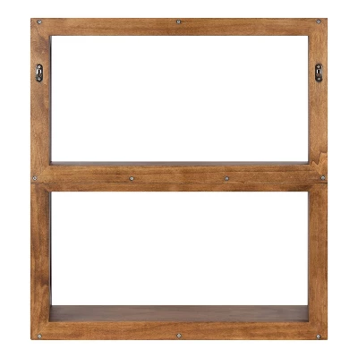 25" X 28" Rigby Wood Decorative Wall Shelf Rustic Brown/Black - Kate & Laurel All Things Decor 4 25" X 28" Rigby Wood Decorative Wall Shelf Rustic Brown/Black - Kate & Laurel All Things Decor - Image 2