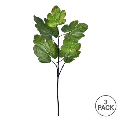 Vickerman 26" Artificial Green Fig Leaf Spray. Includes 3 Sprays Per Pack. 4 Vickerman 26" Artificial Green Fig Leaf Spray. Includes 3 Sprays Per Pack. - Image 2