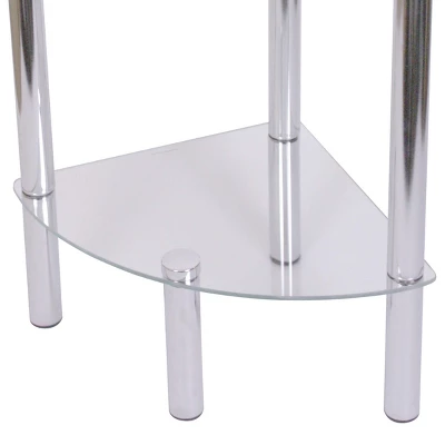 Home Basics 3 Tier Multi Use Arc Glass Corner Shelf, Clear 3 Home Basics 3 Tier Multi Use Arc Glass Corner Shelf, Clear