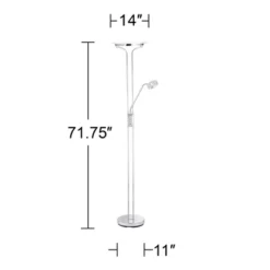360 Lighting Perseus Modern Torchiere Floor Lamp With Reading Light 71 3/4" Tall Chrome Silver Metal LED Adjustable For Living Room Bedroom House Home 16 360 Lighting Perseus Modern Torchiere Floor Lamp With Reading Light 71 3/4" Tall Chrome Silver Metal LED Adjustable For Living Room Bedroom House Home -Home Decor Shop GUEST 4cb66e8b bfae 4d43 a561 a75ee531afe5