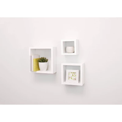 Set Of 3 Cubbi Floating Wall Shelves White 7 Set Of 3 Cubbi Floating Wall Shelves White - Image 5