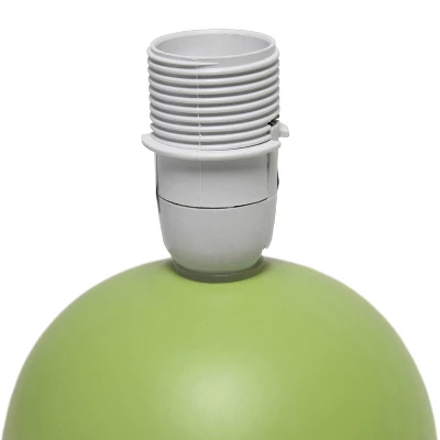 8.66" 2pk Petite Ceramic Orb Base Bedside Table Lamps With Matching Tapered Drum Shade Green - Creekwood Home 4 8.66" 2pk Petite Ceramic Orb Base Bedside Table Lamps With Matching Tapered Drum Shade Green - Creekwood Home - Image 2