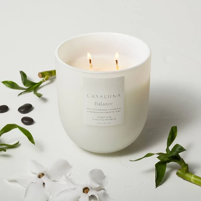 Balance Core Frosted Glass Candle White - Casaluna™ 3 Balance Core Frosted Glass Candle White - Casaluna™