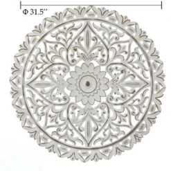 LuxenHome Distressed White Wood Flower Mandala 31.5" Round Wall Decor 15 LuxenHome Distressed White Wood Flower Mandala 31.5" Round Wall Decor -Home Decor Shop GUEST 4d5ebd1e f2be 4a8e 87ff 53bddfdd86fc