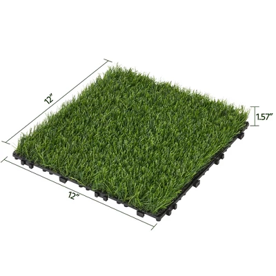 Yaheetech Artificial Grass 27PCS Indoor Outdoor Flooring Decor, Green 3 Yaheetech Artificial Grass 27PCS Indoor Outdoor Flooring Decor, Green