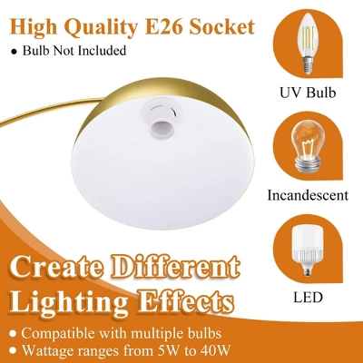 Frate Arc Floor Lamp For Reading Working, 90°Rotatable Metal Shade, 2 Colors Lampshades, Height Adjustable, 71 Inch(Bulb Not Included)-The Pop Home 10 Frate Arc Floor Lamp For Reading Working, 90°Rotatable Metal Shade, 2 Colors Lampshades, Height Adjustable, 71 Inch(Bulb Not Included)-The Pop Home - Image 8