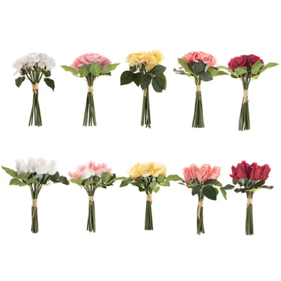 Rose Artificial Flowers - 24Pc Real Touch 11.5-Inch Fake Flower Set With Stems For Home Décor, Wedding, Or Bridal/Baby Showers By Pure Garden (Coral) 4 Rose Artificial Flowers - 24Pc Real Touch 11.5-Inch Fake Flower Set With Stems For Home Décor, Wedding, Or Bridal/Baby Showers By Pure Garden (Coral) - Image 2
