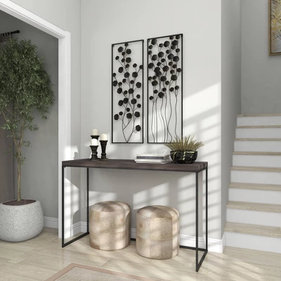 Farmhouse Metal Floral Wall Decor With Black Frame Set Of 2 Black - Olivia & May 13 Farmhouse Metal Floral Wall Decor With Black Frame Set Of 2 Black - Olivia & May - Image 11