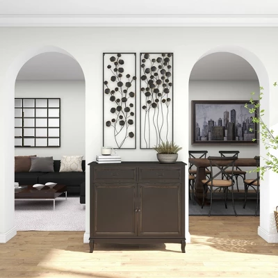 Farmhouse Metal Floral Wall Decor With Black Frame Set Of 2 Black - Olivia & May 14 Farmhouse Metal Floral Wall Decor With Black Frame Set Of 2 Black - Olivia & May - Image 12