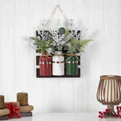 Nearly Natural 17-in Holiday Assorted Christmas Pine Hanging Three Piece Mason Jar Artificial Arrangement Wall Art Décor 8 Nearly Natural 17-in Holiday Assorted Christmas Pine Hanging Three Piece Mason Jar Artificial Arrangement Wall Art Décor -Home Decor Shop GUEST 5127cf87 76d1 48cf 83a2 155a05e2cd8d