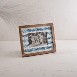 Blue Print 5X7 Wood Photo Frame - Foreside Home & Garden