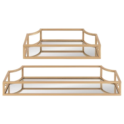 2pc Ciel Metal Wall Shelf Set - Kate & Laurel All Things Decor 4 2pc Ciel Metal Wall Shelf Set - Kate & Laurel All Things Decor - Image 2