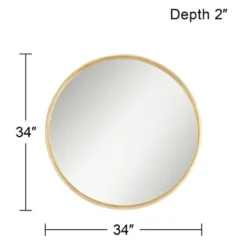 Uttermost Trebuchet Round Vanity Decorative Wall Mirror Modern Metallic Gold Leaf Frame 34" Wide For Bathroom Bedroom Living Room Home Office Entryway 14 Uttermost Trebuchet Round Vanity Decorative Wall Mirror Modern Metallic Gold Leaf Frame 34" Wide For Bathroom Bedroom Living Room Home Office Entryway -Home Decor Shop GUEST 5399bbc9 c4a2 46ad 96db c34f65c44613