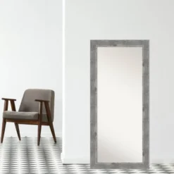 30" X 66" Non-Beveled Bridge Gray Wood Full Length Floor Leaner Mirror - Amanti Art -Home Decor Shop GUEST 53fa60fe 6a7c 42c8 a0a7 b2fc5e309d93