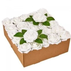 RCZ Décor Artificial Foam Roses For Decoration, Attractive Fake Flowers For DIY Wedding Centerpieces, Includes: 50 Roses With Stems And 20 Leaves -Home Decor Shop GUEST 557ef617 e0f5 40dc b3f3 5d0fce232e12