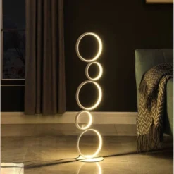 38.5" Else Nordic 5-Ring Shaped Metal Table Lamp (Includes LED Light Bulb) White - Ore International -Home Decor Shop GUEST 57e17bc6 e369 4a92 b310 8c395586fe48