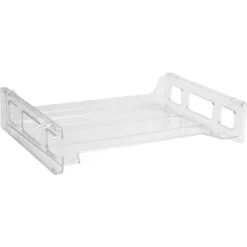 Business Source Stacking Tray Side Load 8-9/10"x13-1/5"x2-9/10" Crystal 42587