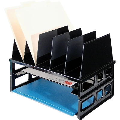 Officemate Desk Sorter W/2 Trays 13-1/2"x9"x10-1/4" Black 22102 3 Officemate Desk Sorter W/2 Trays 13-1/2"x9"x10-1/4" Black 22102