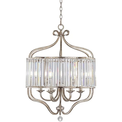 Vienna Full Spectrum Stella Antique Soft Silver Chandelier 22" Wide French Crystal Glass 6-Light Fixture For Dining Room House Foyer Kitchen Island 7 Vienna Full Spectrum Stella Antique Soft Silver Chandelier 22" Wide French Crystal Glass 6-Light Fixture For Dining Room House Foyer Kitchen Island - Image 5