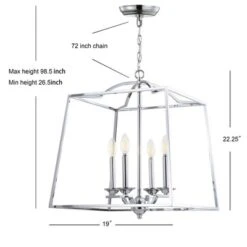 19" Metal Gloria Ceiling Light (Includes Energy Efficient Light Bulb) Chrome - JONATHAN Y -Home Decor Shop GUEST 58e85543 238d 4f94 9925 67e0f489c78c