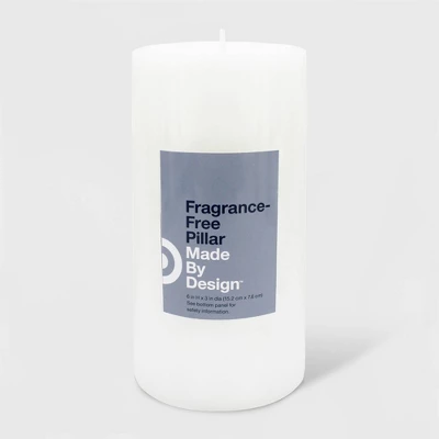 Unscented Pillar Candle White - Made By Design 4 Unscented Pillar Candle White - Made By Design - Image 2