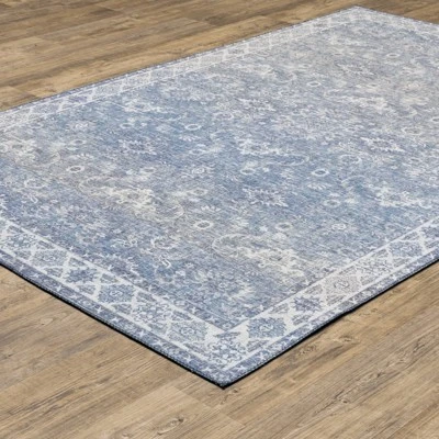 Marcel Persian Style Inspired Traditional Area Rug Blue/Gray - Captiv8e Designs 4 Marcel Persian Style Inspired Traditional Area Rug Blue/Gray - Captiv8e Designs - Image 2