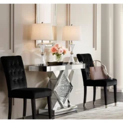 Regency Hill Luca Modern Table Lamps 25 1/2" High Set Of 2 Twisted Glass With USB Charging Port White Drum Shade For Bedroom Living Room Office Desk 16 Regency Hill Luca Modern Table Lamps 25 1/2" High Set Of 2 Twisted Glass With USB Charging Port White Drum Shade For Bedroom Living Room Office Desk -Home Decor Shop GUEST 59dd72fa f214 425b a94c d7f39023ef63