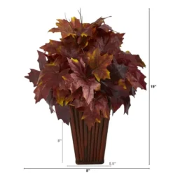 Nearly Natural 19-in Autumn Maple Leaf Artificial Plant In Decorative Planter 9 Nearly Natural 19-in Autumn Maple Leaf Artificial Plant In Decorative Planter -Home Decor Shop GUEST 5aa52425 6e72 4974 8feb 69c525882c33
