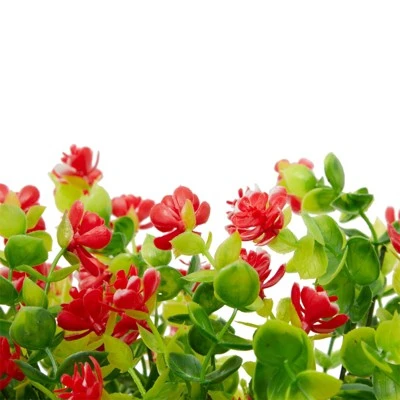 Bright Creations 6 Bundles Red Artificial Flowers With 2 Cone Vases, Faux Fake Plant For Cemetery, Outdoor Decor (8.6 X 13 In) 8 Bright Creations 6 Bundles Red Artificial Flowers With 2 Cone Vases, Faux Fake Plant For Cemetery, Outdoor Decor (8.6 X 13 In) - Image 6