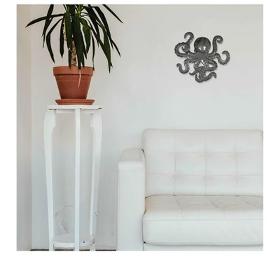 Global Crafts Grey Octopus Nautical Haitian Steel Drum Wall Art 14 X 16 4 Global Crafts Grey Octopus Nautical Haitian Steel Drum Wall Art 14 X 16 - Image 2
