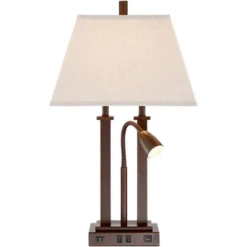 Possini Euro Design Deacon Modern Desk Table Lamp 26" High Bronze With USB And AC Power Outlet In Base LED Reading Light Oatmeal Shade For Office Desk 17 Possini Euro Design Deacon Modern Desk Table Lamp 26" High Bronze With USB And AC Power Outlet In Base LED Reading Light Oatmeal Shade For Office Desk -Home Decor Shop GUEST 5b72b1a5 d996 4460 862b 019398428f13