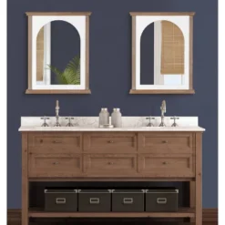 22" X 28" Brenna Wood Framed Arch Decorative Wall Mirror Brown/White - Kate & Laurel All Things Decor -Home Decor Shop GUEST 5bb1aa20 05cc 45de 846e 6c53fae3fc5a