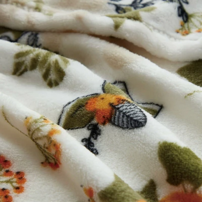Kate Aurora Harvest Time Autumn Floral Give Thanks Ultra Soft & Plush Oversized Accent Throw Blanket - White 3 Kate Aurora Harvest Time Autumn Floral Give Thanks Ultra Soft & Plush Oversized Accent Throw Blanket - White