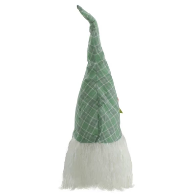 Northlight 20" Green And White Plaid Spring And Easter Gnome Head Table Top Decor 6 Northlight 20" Green And White Plaid Spring And Easter Gnome Head Table Top Decor - Image 4