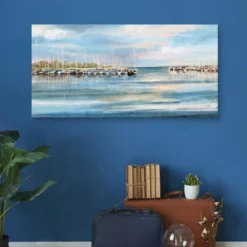 27" X 54" Harbor By Studio Arts Canvas Art Print Blue - Masterpiece Art Gallery -Home Decor Shop GUEST 5cbdd09e 10fe 4b71 bd71 df944df9088f