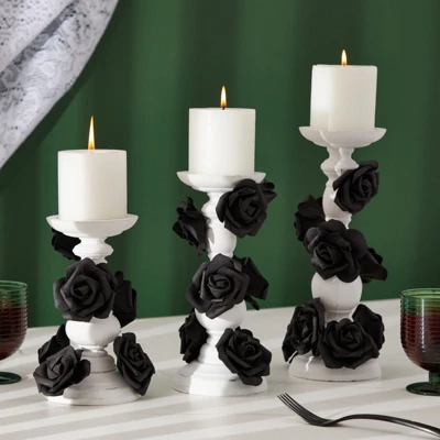 Bright Creations 200 Pack Black Roses Artificial Flowers For Decoration, Small Flower Heads For Arts And Crafts, Stemless Arrangements, 3" 7 Bright Creations 200 Pack Black Roses Artificial Flowers For Decoration, Small Flower Heads For Arts And Crafts, Stemless Arrangements, 3" - Image 5