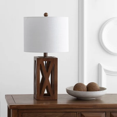 21.5" Wood Stewart Table Lamp (Includes LED Light Bulb) Brown - Jonathan Y 4 21.5" Wood Stewart Table Lamp (Includes LED Light Bulb) Brown - Jonathan Y - Image 2