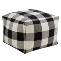 Saro Lifestyle Buffalo Plaid Design Floor Pouf -Home Decor Shop GUEST 5d69353b e13c 4c2f 9bfd 4e00ec4f2ad7