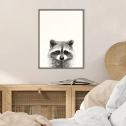 18" X 24" Animal Mug II Raccoon By Victoria Borges Framed Canvas Wall Art Gray - Amanti Art -Home Decor Shop GUEST 5f34528e 0d2b 422d a138 888ccff0884e