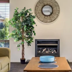 Forever Leaf 72" Artificial Ficus Silk Tree In Black Pot, Indoor Artificial Plant For Home Decor -Home Decor Shop GUEST 5f431bed 322f 4468 88bc 93972d6a467e