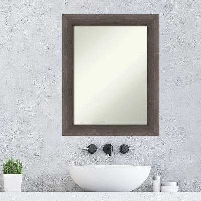 Hardwood Non-Beveled Wood Bathroom Wall Mirror 9 Hardwood Non-Beveled Wood Bathroom Wall Mirror - Image 7