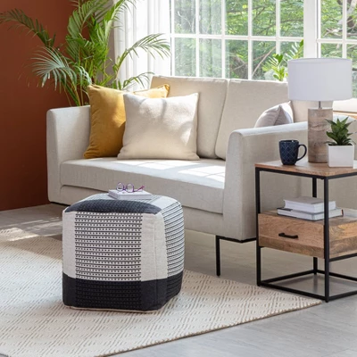 Carrapateira Pouf Black/Ivory - Anji Mountain 7 Carrapateira Pouf Black/Ivory - Anji Mountain - Image 5