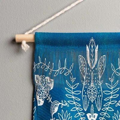 Sunshinecanteen Flores Cyan Large Portrait 22" X 31 1/2" Fiber Wall Hanging - Society6 4 Sunshinecanteen Flores Cyan Large Portrait 22" X 31 1/2" Fiber Wall Hanging - Society6 - Image 2