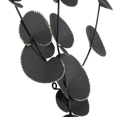 Metal Floral Wall Decor Black - Olivia & May 4 Metal Floral Wall Decor Black - Olivia & May - Image 2