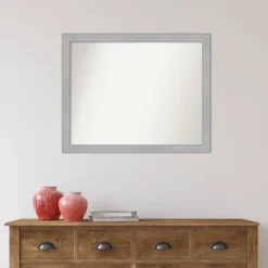 31" X 25" Non-Beveled Vista Brushed Nickel Narrow Wall Mirror - Amanti Art 15 31" X 25" Non-Beveled Vista Brushed Nickel Narrow Wall Mirror - Amanti Art -Home Decor Shop GUEST 62fb9d87 618d 499c 9feb affda2f3ad54