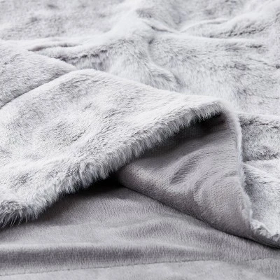 60"x70" Faux Fur Throw Blanket Light Gray - Yorkshire Home 3 60"x70" Faux Fur Throw Blanket Light Gray - Yorkshire Home
