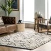 5'3"x7'6" Carlina Modern Geometric Soft Shag Fringe Area Rug Beige - NuLOOM -Home Decor Shop GUEST 63f42539 cfbb 4b57 bed6 dd04e40a4a94