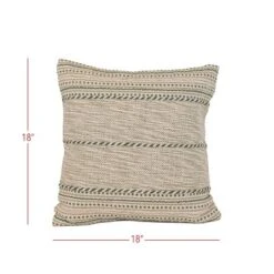 18x18" Hand Woven Stripe Green Outdoor Pillow Polyester With Polyester Fill By Foreside Home & Garden -Home Decor Shop GUEST 648af252 15fb 4f36 a5f6 de173f3937c1